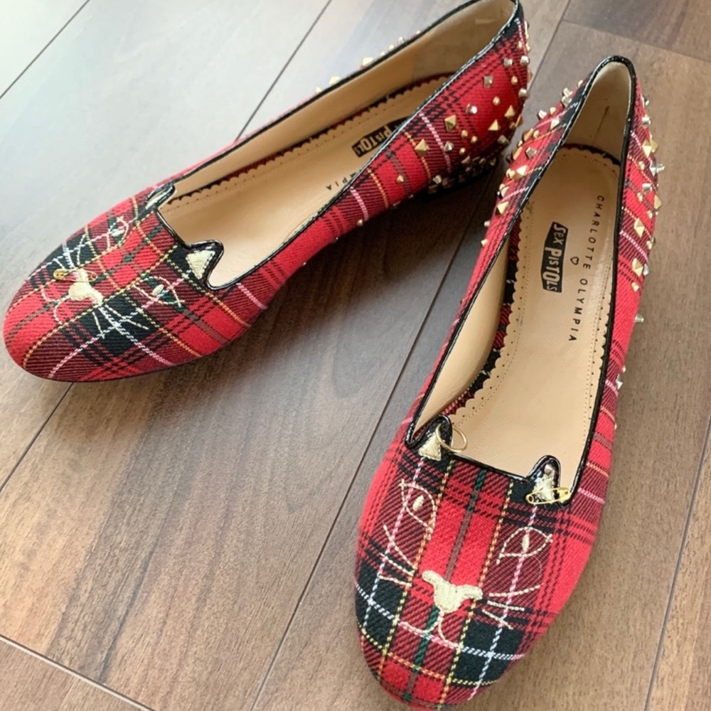 Charlotte Olympia Sex Pistols studded flats - last call